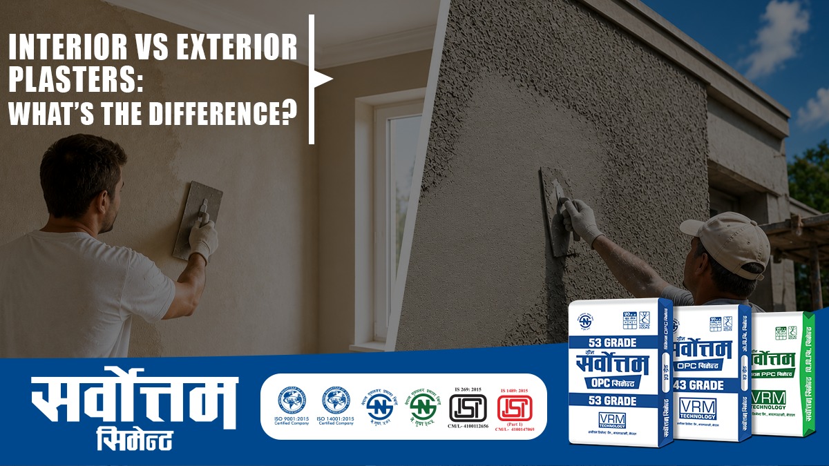 Interior vs Exterior Plaster: Key Differences, Best Cement & Expert Tips for Durable Walls in Nepal